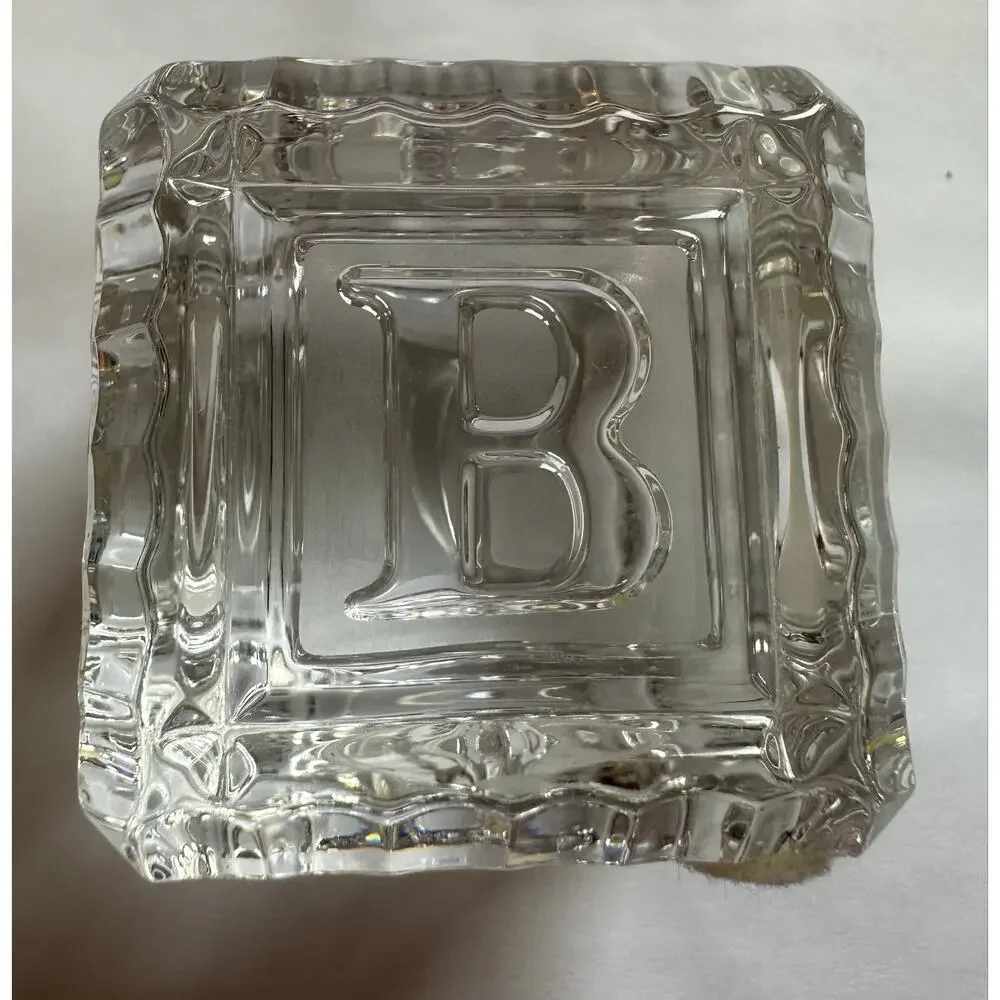 Waterford Crystal ABC Alphabet Baby Block Paperweight Signed Ireland 2